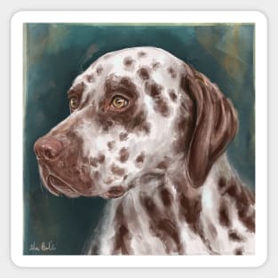 Painting of a Gorgeous Brown Spotted Dalmatian Sticker